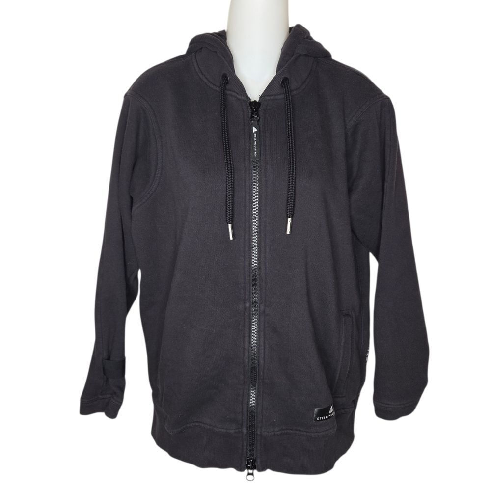 Adidas Stella McCartney Black Full-Zip Hoodie Sweatshirt Size XS